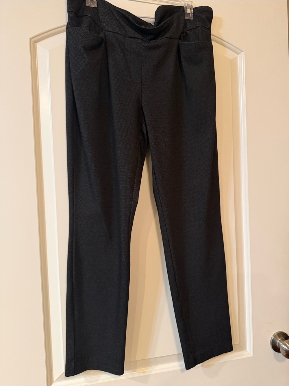 Dalia Black Straight-Leg Ponte Pants